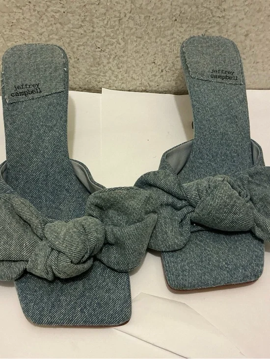 Jeffrey Campbell Light Blue Knotted Denim Mules size 9 - Picture 3 of 9